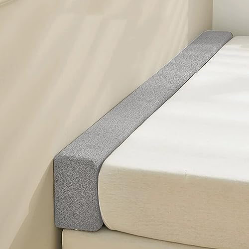 Miaogoo Weiche Bettwandlückenfüller, individuelle Größe, Kopfteil-Matratzenfüller, schließen Sie die Lücke, waschbare Bettbrücke, Bettkeil für Einzel-/Doppel-/Kingsize-Bett (Silbergrau)