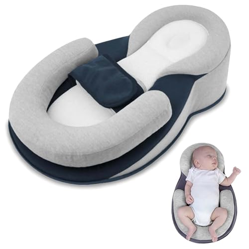 Image of Dreamnast Baby Wedge Pillow for Newborn, 2025 Upgrade Baby Wedge Lounger Pillow for Reducing Spit-Up (Regular with Strap)
