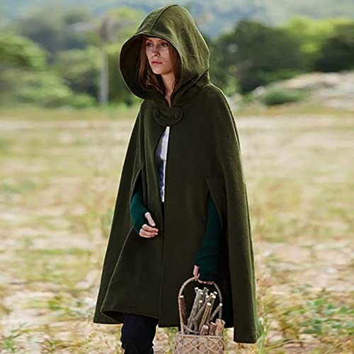 Kuluzego Womens Cardigan Front Cloak Jacket Hoods Cape Shawl Wraps Trench Coats for Women Fall Winter Cloak 2025 Fashion Y2K3