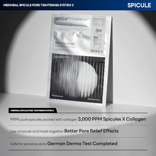 Image of Mediheal Collagen Spicule 3000ppm Intensive Serum - Micro Needle Serum for Pore Care, Soothing & Skin Texture Improvement, 2-Step,Collagen Spicule Ampoule and Gel Mask Set,Skin Booster,10pcs