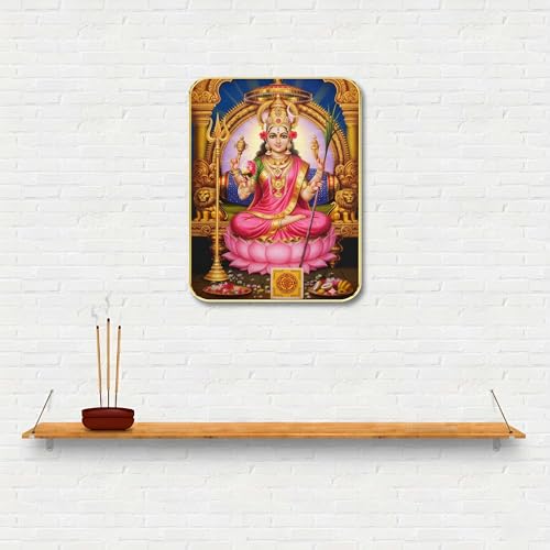 Image of SAF Divine Maa Lakshmi Wall Art with Table Top Stand & Wall Hanging Hole | Premium MDF Religious Painting for Mandir Living Room Bedroom Office Home Decor Gift