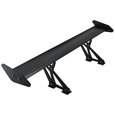 FORAVER Universal GT Wing Spoiler 110CM Lightweight Aluminum Rear Spoiler Wing Adjustable Angel Single Deck Racing Trunk Spoiler BGW Drift JDM Drift Black Universal Spoiler (43.3" Single deck) Cover
