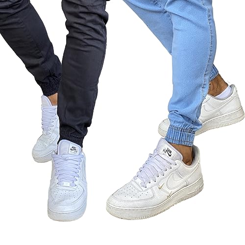 Kit 2 Calça Jeans Masculina Jogger Com Punho (P, CLARO E PRETO)