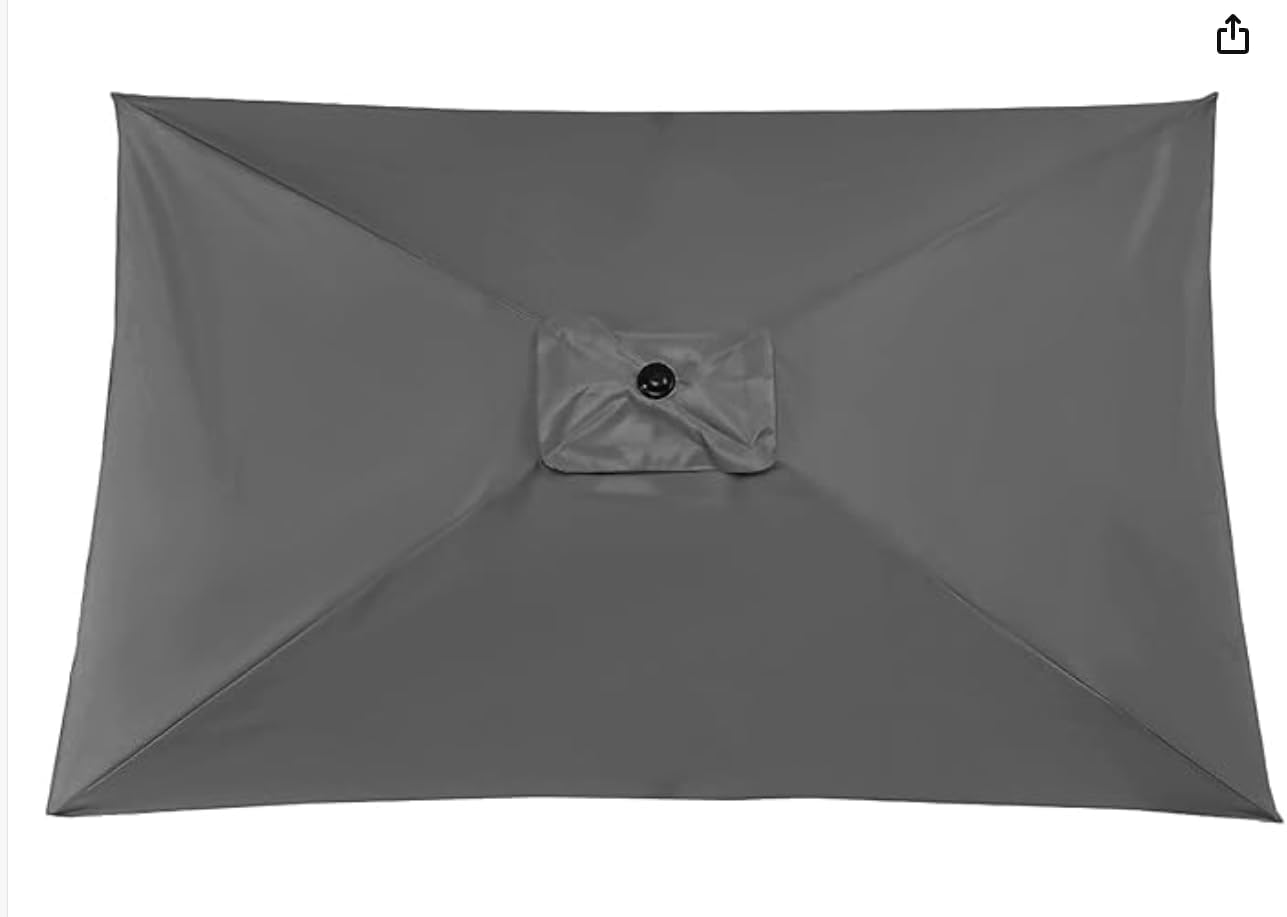 6.5X10FT Rectangular Patio Umbrella Replacement Canopy Outdoor Garden Table Umbrella Fabric Top Market Umbrella Fabric Canopy For 6 Ribs,Canopy Only