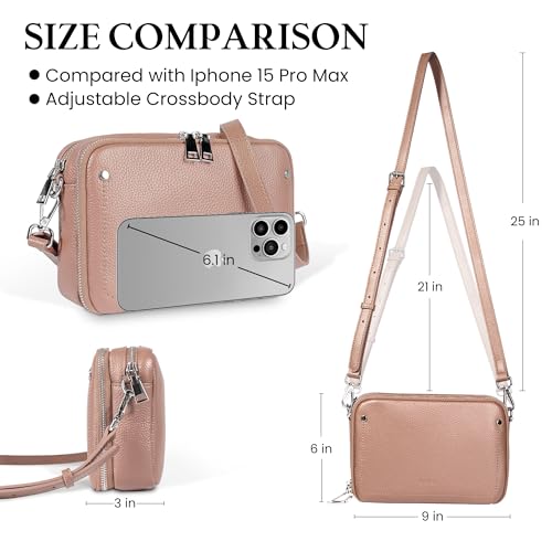 Image of befen Genuine Leather Crossbody Bags for Women, RFID Leather Purses