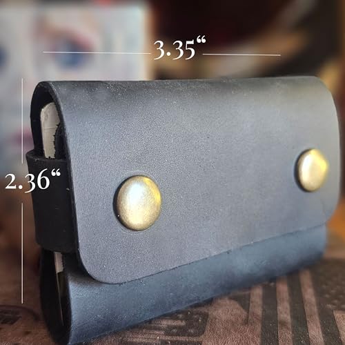 Black Leather Card Holder – Handmade Slim Wallet for Men - Image 4