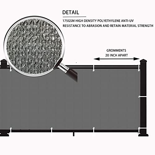 Love Story Custom-Made 3' X 16' Charcoal Balcony Privacy Screen Fence Cover Uv Protection (Hdpe) Weather-Resistant 3 Ft Height Shield For Deck, Patio, Backyard, Outdoor Pool, Porch, Railing #TOP4