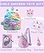 Girls Unicorn Toys Easter Gifts for Age 4 5 6 7 8 9 10 Year Old Kids Valentines Gifts Unicorn School Study Supplies Mini Toddler Backpack/Pencil Case/Crossbody Bag/Purse/Diary with Lock
