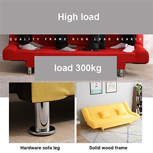 Jhkzudg Cotton Fabric Sofa Bed,Adjustable Folding Reclinersofa Bed,3 Angles Adjustable Back,Convertible Folding Sofa Bed,For Living Room Bedroom, Guest Room,Pink,120 × 55 × 75Cm #TOP5