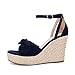 Rilista Womens Wedge Platform Sandals Cute Bowknot Open Toe Espadrille High Heels Buckle Ankle Strap Summer Shoes