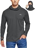 Willit Men's Sun Protection Hoodie UPF 50+ Fishing Hiking Shirt Long Sleeve SPF UV Shirt Rash Guard Lightweight Deep Gray XL