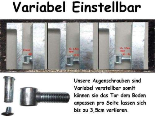 Doppelflügeltor Einfahrtstor Gartentor Matten-Tor Hoftor Grau Anthrazit RAL 7016 / 200cm x 103cm (BxH) inkl. Pfosten