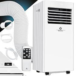 KESSER® Climatizzatore Tour Condizionatore d'Aria Mobile 4in1 Raffreddamento, deumidificatore, condizionatore d'Aria con Materiale di Montaggio, Telecomando e Timer, (EEK: A), Bianco, 9000BTU