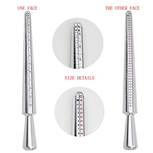 Niupika NP-49 Ring Sizer Measuring Tool Ring Mandrel Measurement Tool Measure Ring Size Finger Sizing Set Metal Gauge Us Size 1-13 Jewelry Sizers Kit Of 27 Pieces thumb #1