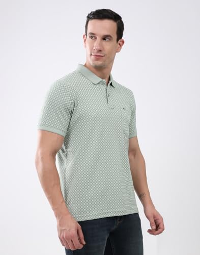 Image of Monte Carlo Men's Regular Fit T-Shirt | Printed Design | Collar Neck Button Closure | Half Sleeves Casual Fashion Wear Tshirt for Men's (Pack of 1)