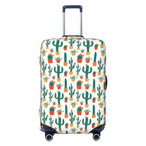 Christmas Cactus Luggage Cover Washable Elasticated Luggage Covers For Suitcase Tsa Approved Stylish Dust And Scratch Resistant Luggage Case Protector For Kids And Adults