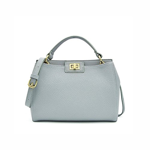Lightweight Medium Crossbody Bag Women Messenger Bag Fashion PU Handbag Purse Blue