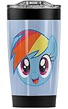 My Little Pony Tv Rainbow Dash Head Stainless Steel Tumbler 20 oz Coffee Travel Mug/Cup, Vacuum Insulated & Double Wall with Leakproof Sliding Lid