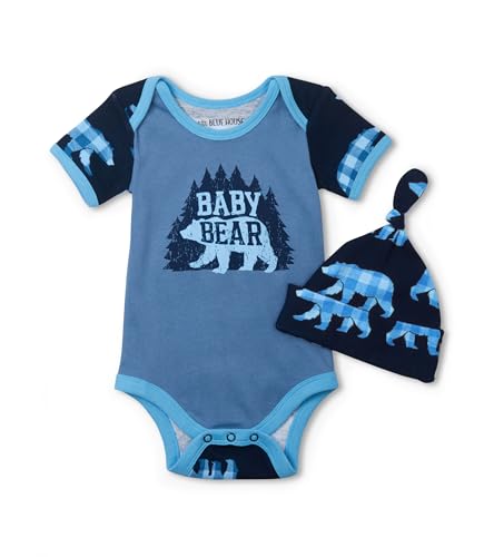 Hatley Baby Mädchen Body mit Mütze Kleinkind Schläfer, Baby Bär blau, 68