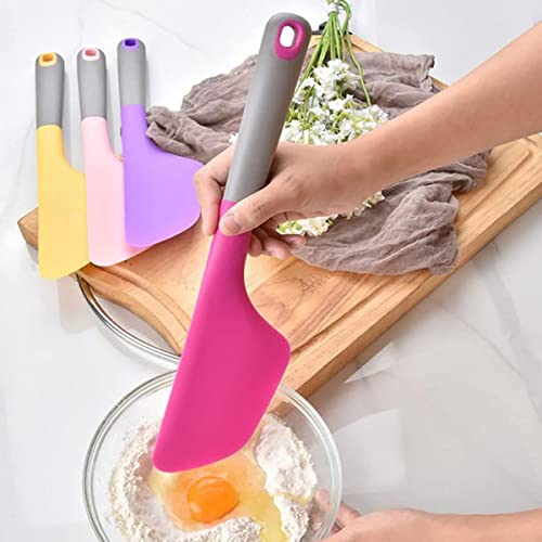 Image of Baskety Silicone Spatula Multipurpose Kitchen Baking Tool for Cake, Cream, Butter & Mixing Silicone Utensil (Dark Pink, Pack of 2)