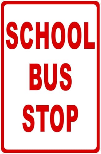 Notice School Bus Stop Mark Vintage Metal Tin Sign Public