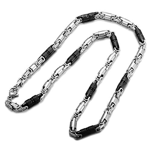 Collier homme anti-noircissement, chaîne byzance acier inoxydable robuste 4 mm
