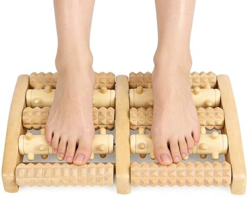 ACWOO Fußmassageroller Holz, Roller Fußmassagegerät, Fußroller Holzroller Fußmassage Fersensporn Massagegerät für Füße-Durchblutungsförderndes Fußmassagegerät, Fußroller Stressredu