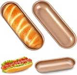BLLREMIPSUR 2 bandejas para hornear baguette, molde antiadherente de 7 pulgadas para pan de perro caliente, molde de tostadas para el hogar, cocina, horno de panadería