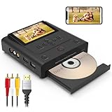VHS to DVD Recorder, VCR to DVD Recorder-Convert Photos and Videos Between VHS,VCR,Memory Card，DVD and USB. Phone can use a Free app to Burn Videos and Photos, Also has TV Recording Function（Black）