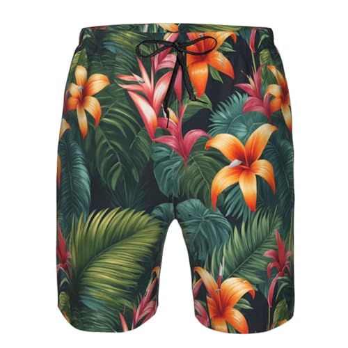 Tropical Flora Print Stylish Beach Shorts Swim Trunks Lightweight Breathable Summer Outdoor Activities4