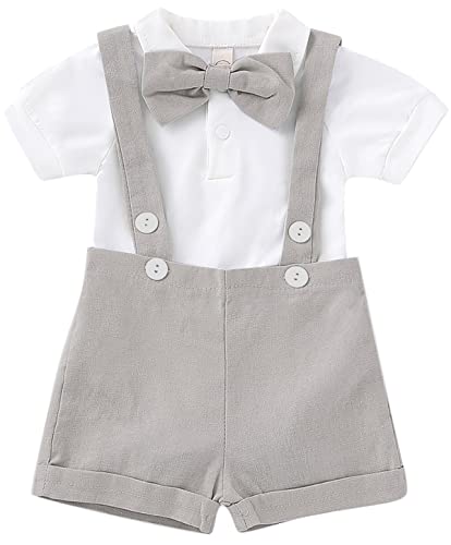 ROSEBEAR Conjunto de Ropa para Bebés Recién Nacido Niño de Manga Corta Trajes de caballero Bowtie...