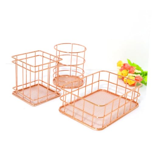 Panier de rangement métallique Cabilock lot de 4 pour bureau - 8