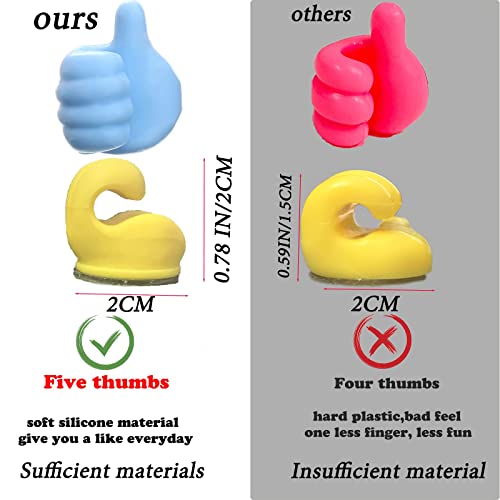 Image of RELAYWARE'S Creative Silicone Thumb Wall Hook, Multifunction Self Adhesive Cable Clip, Cable Organizer Clips Key Hanger, No Punching Nails-Free Utility Hooks Desk Wire Management, Multicolor (5)