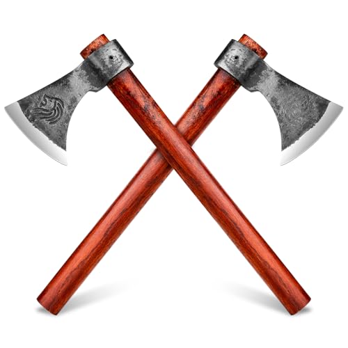 NEDFOSS Vikings Throwing Axes, 2 Pack of 16 Inches Throwing Axe Set with 1065 High Carbon Steel & Wooden Handle. Perfect for Axe Throwing Game, Recreation, Competition & Great Gift for Men?2pcs?
