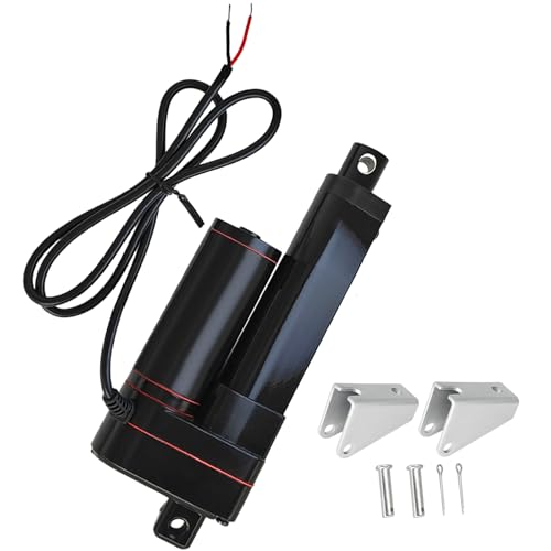 Actionneur linéaire 24V 2000N course 5,1 cm avec supports pour traqueur solaire et porte