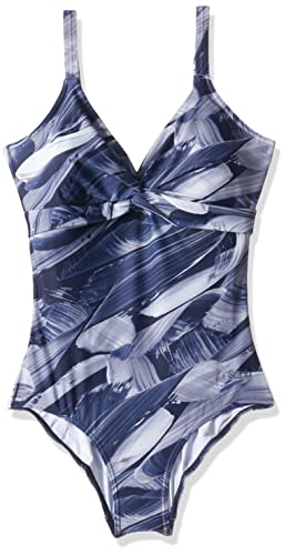 Speedo Women's Endurance 10 Brigitte Water Shimmer Printed One Piece Swimwear - Navy & Vitagrey