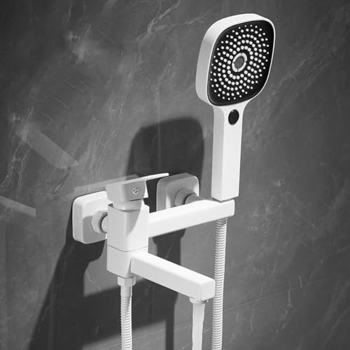 Robinet mitigeur mural en laiton durable avec douchette chic 3 modes - 4