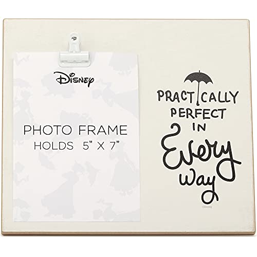 Image of Open Road Brands Disney Mary Poppins Practically Perfect in Every Way Wood Photo Clip Frame for 5x7 Picture - Cute Mary Poppins Decor