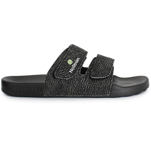 Image of NoStrain Men's Canvas Wave Print Sugar Sliders & Slippers | Ultra Soft Cushion FootBed | Comfortable Light Weight Casual Dailywear | Anti-Skid Sole | Waterproof Quick Drying Indoor Outdoor Flip Flops