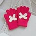 Soft Knit Winter Gloves For 6 Year Kids Thick Warm Knitted Elastic Cuff Mittens Fuzzy Fashion Pearl Bow Texting Gloves