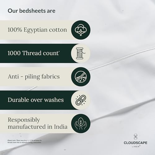 100% Egyptian Cotton Split King Sheet Set for Adjustable Bed, 5 Pcs Bedding Set, 1000 Thread Count,Hotel Quality, Silky Soft, Breathable and Durable, Deep Pockets up to 17, White