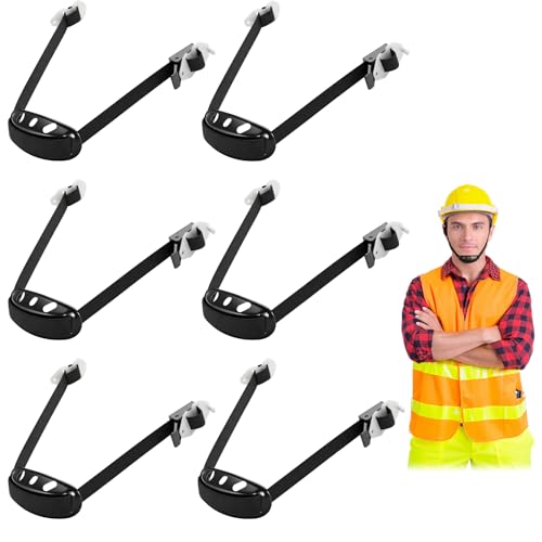 6Pack Universal Hard Hat Chin Strap Multi-Point Adjustable Helmet Strap with Black Elastic Straps and Chin Cup Hard Hat Accessories Replacement for Headwear Protection