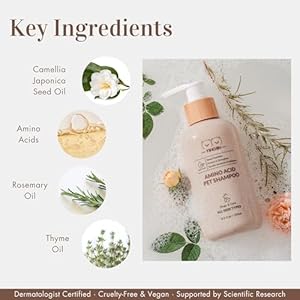 YUKIMI Premium Pet Shampoo with Amino Acids for Dogs & Cats | Dermatologist Certified Hypoallergenic Formula | Hydrating, Strengthening, Shines | Keratin Nourishment for Coat | pH Balanced – 8.5 Fl Oz