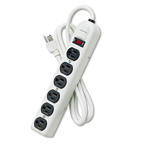 Fellowes 99027 Metal Power Strip with 6 Outlets (99027)