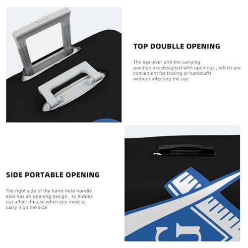 Masonic Soft Universal Luggage Case Cover Freemasonry Lightweight Washable Baggage Covers Premium Travel Luggage Cover Fits (A30,Small)4