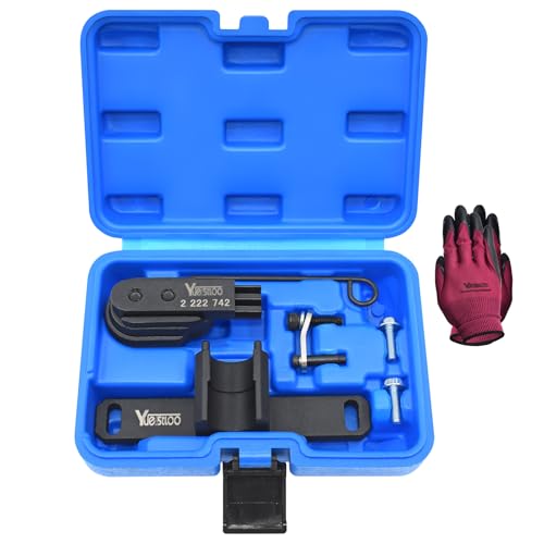 Yuesstloo 2801 Flywheel Holder Flex Plate Lock Tool & 7676 Oil Seal Repair Kit with Balance Shaft & Oil Pump Alignment Tool Set, Compatible with BMW N20 N26 Engines, with Case & Gloves