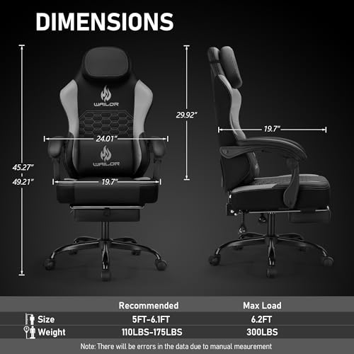 Gaming Chair with Massage and Packet Spring Cushion,Ergonomic Gamer Chairs for Adults with Footrest 300lbs,High Back Gamer Leather Chair with Headrest and Lumbar Support - Image 4