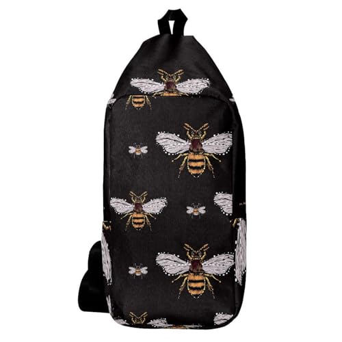 Sac à dos brodé abeille multicolore avec motifs d'insectes détaillés