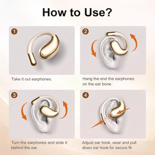 GYQX Open Ear Headphones Bluetooth 5.4, Wireless Earbuds with Ear Hooks, 50H Playtime, LED Display, Dual-Mic ENC Clear Calls, IPX7 Waterproof for Running, Work & Driving by GYQX - Image 7