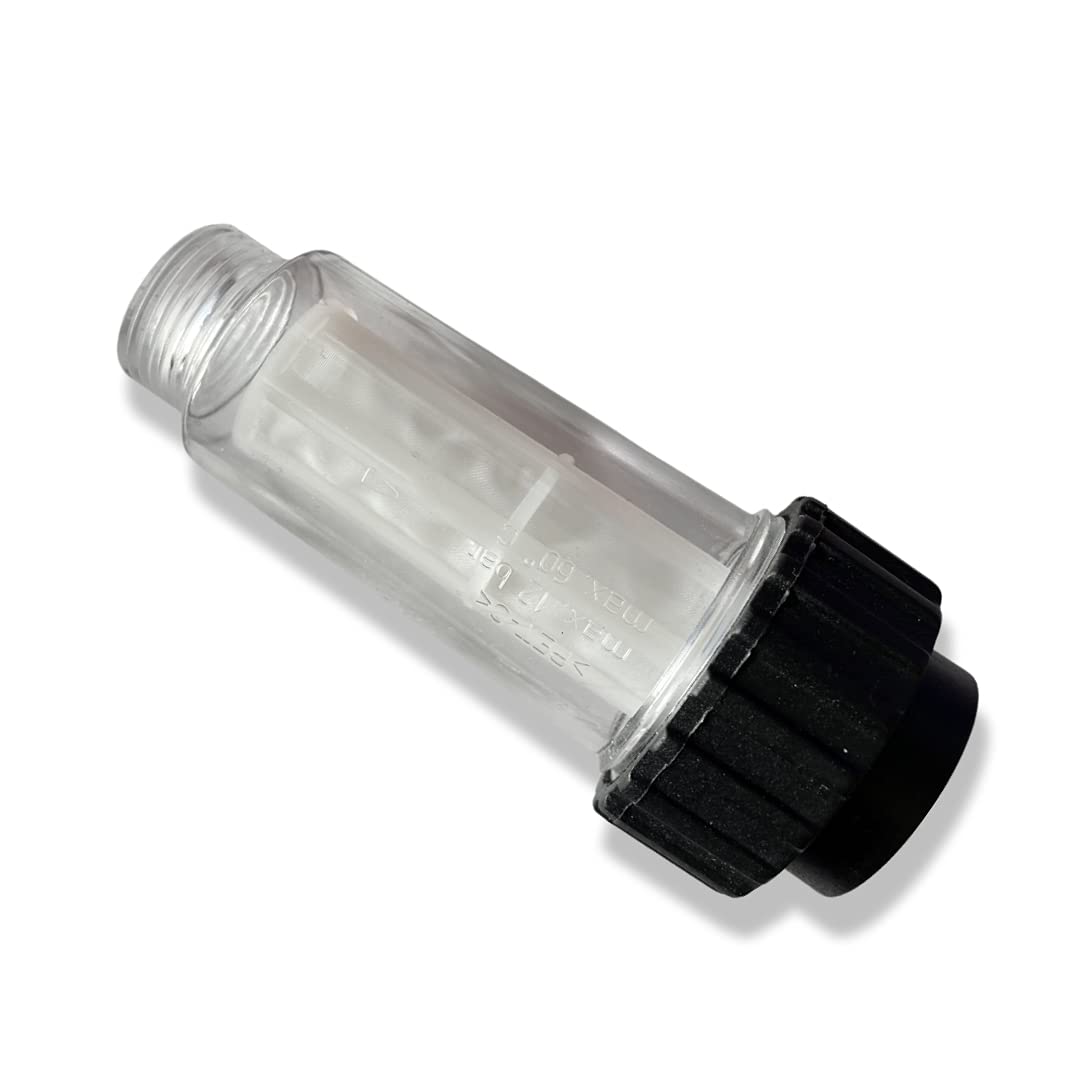 Filtro de Agua M&M Smartek con Adaptador rápido de ¾ de Pulgada para Herramientas de jardín de Limpieza a presión como la Bomba de jardín Kärcher Stiehl Kränzle Bosch Nilfisk (1 Filtro)